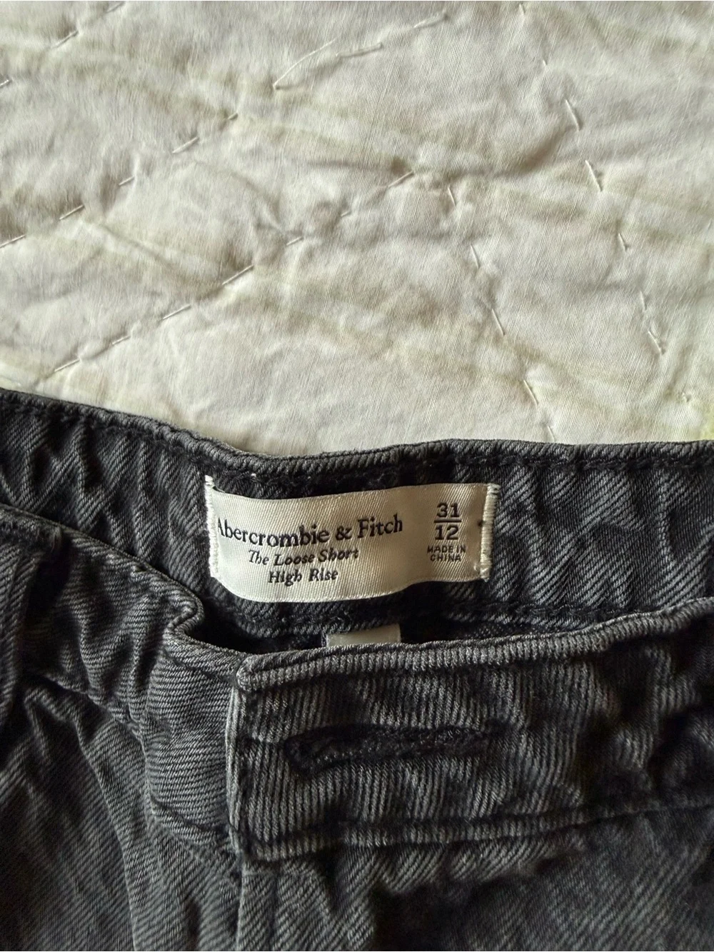 Charcoal Gray High Rise Denim Shorts